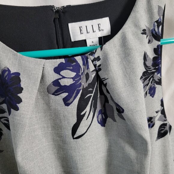 Elle Floral Sleeveless Dress Size 6 Fit Flare Dressy Office Lined Stretchy EUC - Picture 4 of 13